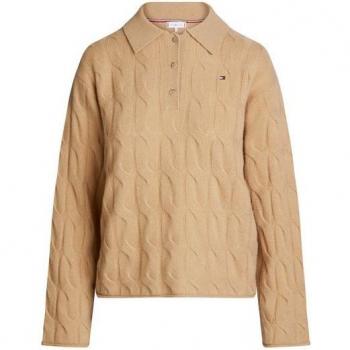 Tommy Hilfiger Klassischer Khaki Polokragenpullover