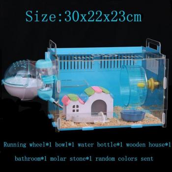 Oversized Hamster House Acrylic Cage 30x20x30cm