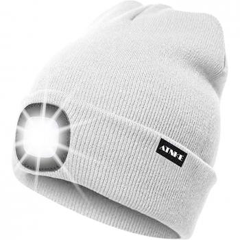 Bonnet lumineux rechargeable Aromujoy avec 4 lumières LED