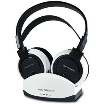 Casque TV à batterie rechargeable Metronic 480179 – Léger et ajustable, prise jack