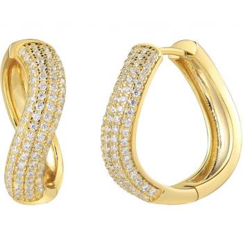 Gold-Zirkonia Duo‑Tone Creoles – Modell XS91664G