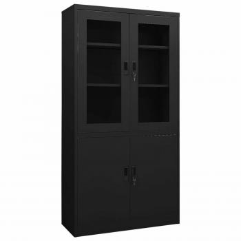Armoire de rangement intérieure 90x40x180 cm en acier noir