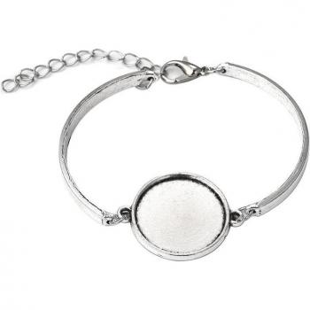 10pcs DIY Metal Bracelet Base for 20mm Round Blanks