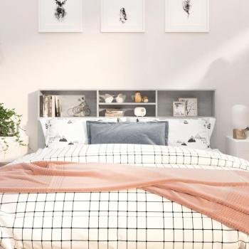 Mueble cabecero gris hormigón 180x19x103,5 cm Vidaxl