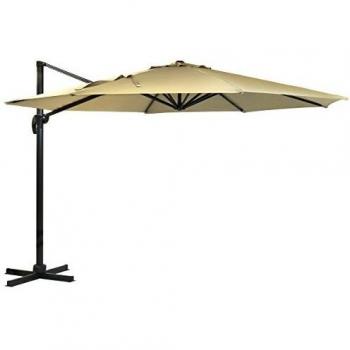 Charles Bentley 3.5M XLarge Hanging Banana Umbrella Premium Patio Garden Parasol
