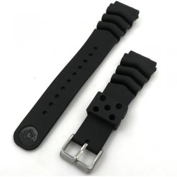 Correa de silicona para reloj Seiko, color negro, 18mm, 20mm, 22mm