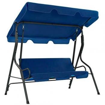 Dark Blue Garden Lounger 170x110x153 cm Fabric