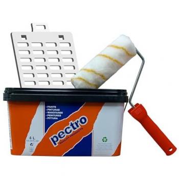 Pintura Interior-Exterior Brillante 4L + Rodillo y Rejilla