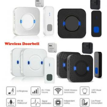 300M LED Wireless Doorbell with 55 Chimes