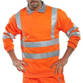 B-Seen SWEATSHIRT ORANGE HI VIZ 4XL