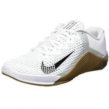 Nike Metcon 6 Herren‑Gymnastikschuhe – Weiß/Schwarz mit Gummi Dunkelbraun Graufog-Weiße Ausführung, EU 42.5