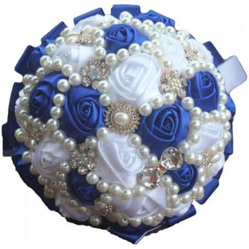 Stunning White Artificial Rose Bridesmaid Bouquet for Weddings