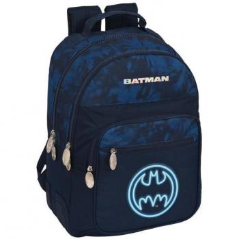 Safta Mochila Doble con Cantoneras Adaptable Carro Batman Legendary 15x32x42 cm