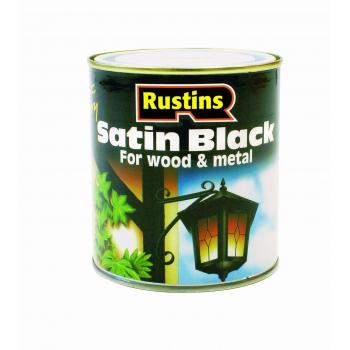Rustins Satin Black Paint Quick Drying 1 Litre
