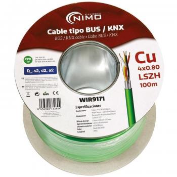 NIMO Manguera Bus KNX 4x0,80mm Funda Verde LSZH Dca (100m)