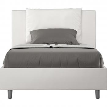 Letto Imbottito Antea 120x210 cm, Senza Rete, Bianco, Similpelle