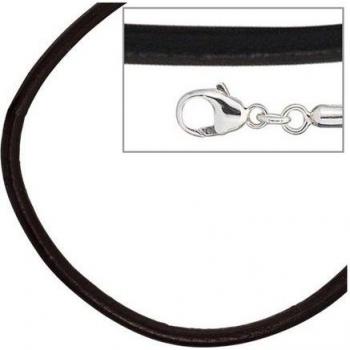 Stilvolle Kette ohne Anhänger aus Sterlingsilber und Leder