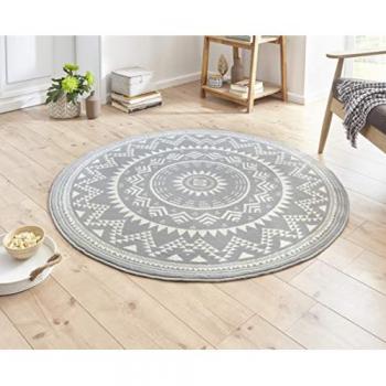 Hanse Home Teppich Valencia Rund, grau creme, 140 cm, 9 mm Höhe