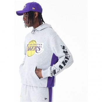 New Era Felpa NBA Los Angeles Lakers Grigia con Cappuccio XL