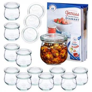 MamboCat Kit di Barattoli in Vetro Weck da 370 ml con Accessori per Marmellate