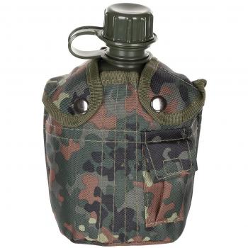 MFH 1L Plastic Water Bottle Flecktarn Camo