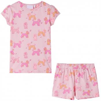 Kids' Light Pink Short Sleeve Pyjamas 128