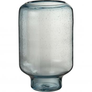 Vase sur pied Marino en verre bleu clair 35 cm
