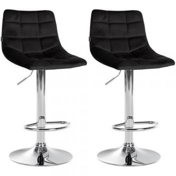 Jerry Velvet Sgabelli Bar Nero Cromo