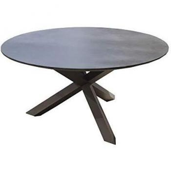 Ensemble de Terrasse FERRONE 150 Gris et 6 Fauteuils JATO Noir