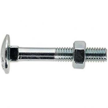 Sealey Coach Bolt & Nut M6 X 40MM Zinc DIN 603 Pack of 100