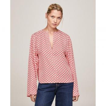 Tommy Hilfiger V-NECK Blusentop SEAL AOP mit Logopatch