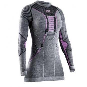 X-BIONIC Merino Langarmshirt für Damen (Grau/Rosa)