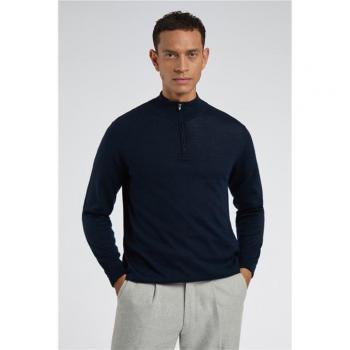 Limehaus Navy Blue Quarter Zip Sweater