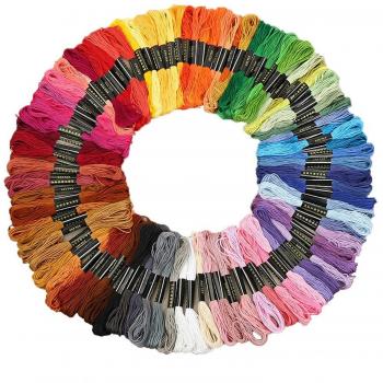 Kit di punto croce con 100 pezzi multicolore cotone fili da ricamo per punto a croce di Wartoon