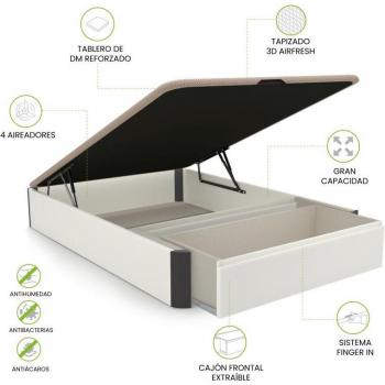 Sofá Luxe Max 3D 135x190 cm con acabado blanco y grafito