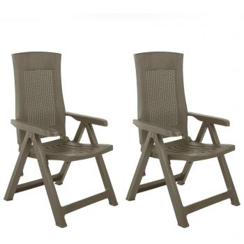 Chaises de Piscine Pliables 2x Plastique Moka