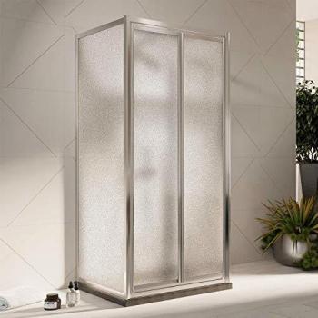 Cabine de Douche 80×80×80 cm – Modèle West H198 – Design à 3 Côtés avec Verre Opaque