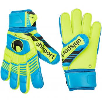 Uhlsport Torwarthandschuhe Eliminator Supersoft, Cyan/fluo Gelb/Schwarz, 11