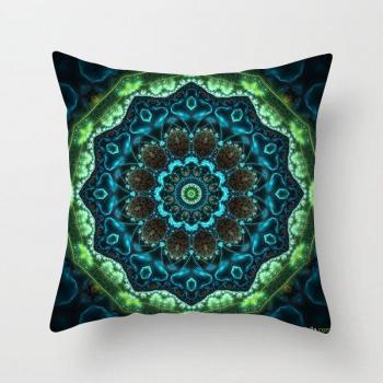 Coussin carré vert nordique pour canapé