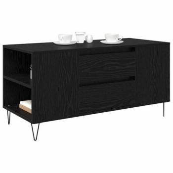 Bureau décoratif : Table basse chêne noir 102 x 44,5 x 50 cm – Bois d'ingénierie, tiroir