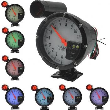 Tacómetro electrónico con retroiluminación de 7 colores, motor paso a paso de 5, calibración de 0-11000 RPM, medidor para 4/6/8 cilindros