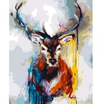 16×20 Acrylic Paint‑by‑Numbers: Deer Design – Wooden Box