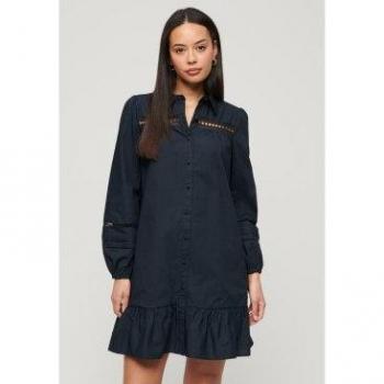 Robe en dentelle mélangée Superdry femme bleu marine taille S