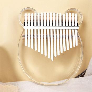 Transparente Kalimba aus Acryl, 17 Tasten – Daumen‑Klavier mit manuellem Stimmungshammer