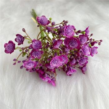 Paquete pequeño de 42 cabezas de flor de nube artificial blanca y azul para decoración de Navidad y boda, flores artificiales para decoración de habitación