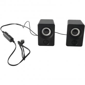 Altavoces de escritorio USB con sonido envolvente, color negro