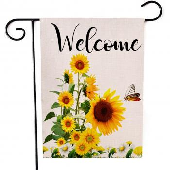 Rustic Garden Decor Burlap Flag
