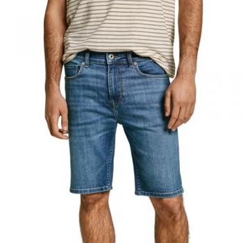Pepe Jeans Bermuda Azul Hatch 32 – Denim Sostenible y Flexible