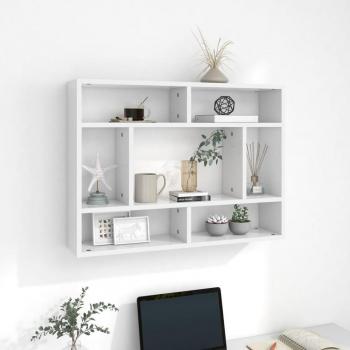 Wall Shelf 75x16x55 cm White Engineered Wood
