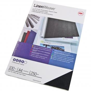 GBC 250 GSM Black A4 Textured Binding Covers – 100 Unit Set